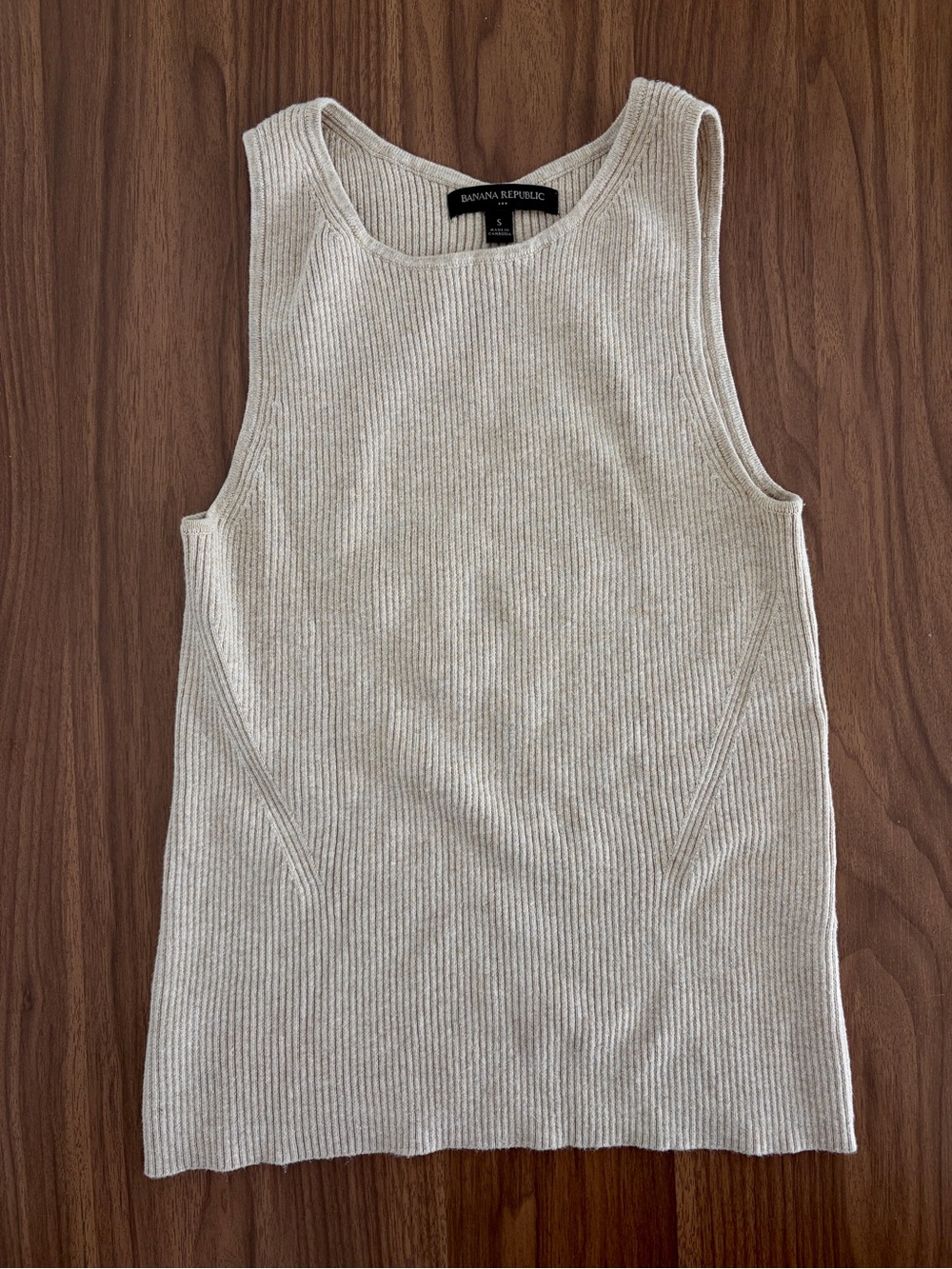 Banana Republic Oat Ribbed Knit Tank Top